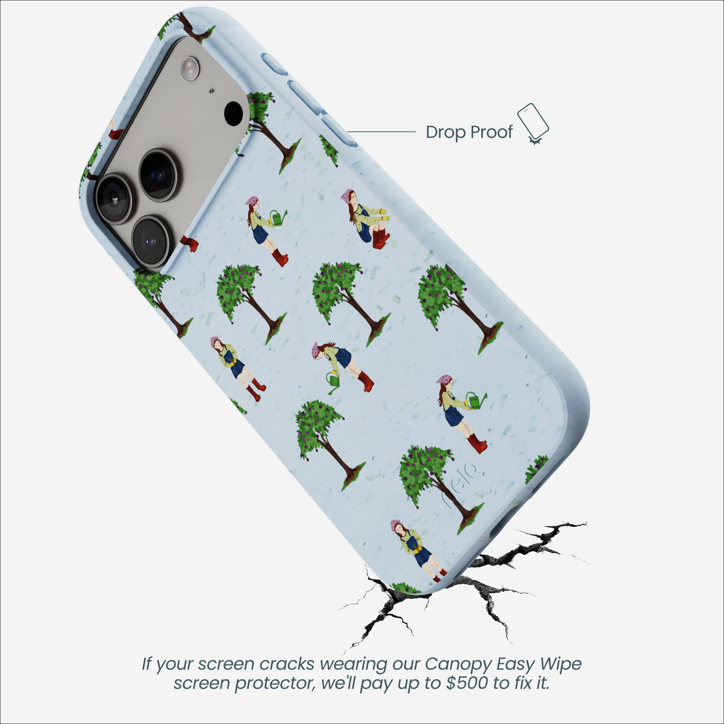 Powder Blue Gardening Girl iPhone 17 Pro Max Case