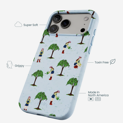 Powder Blue Gardening Girl iPhone 17 Pro Max Case