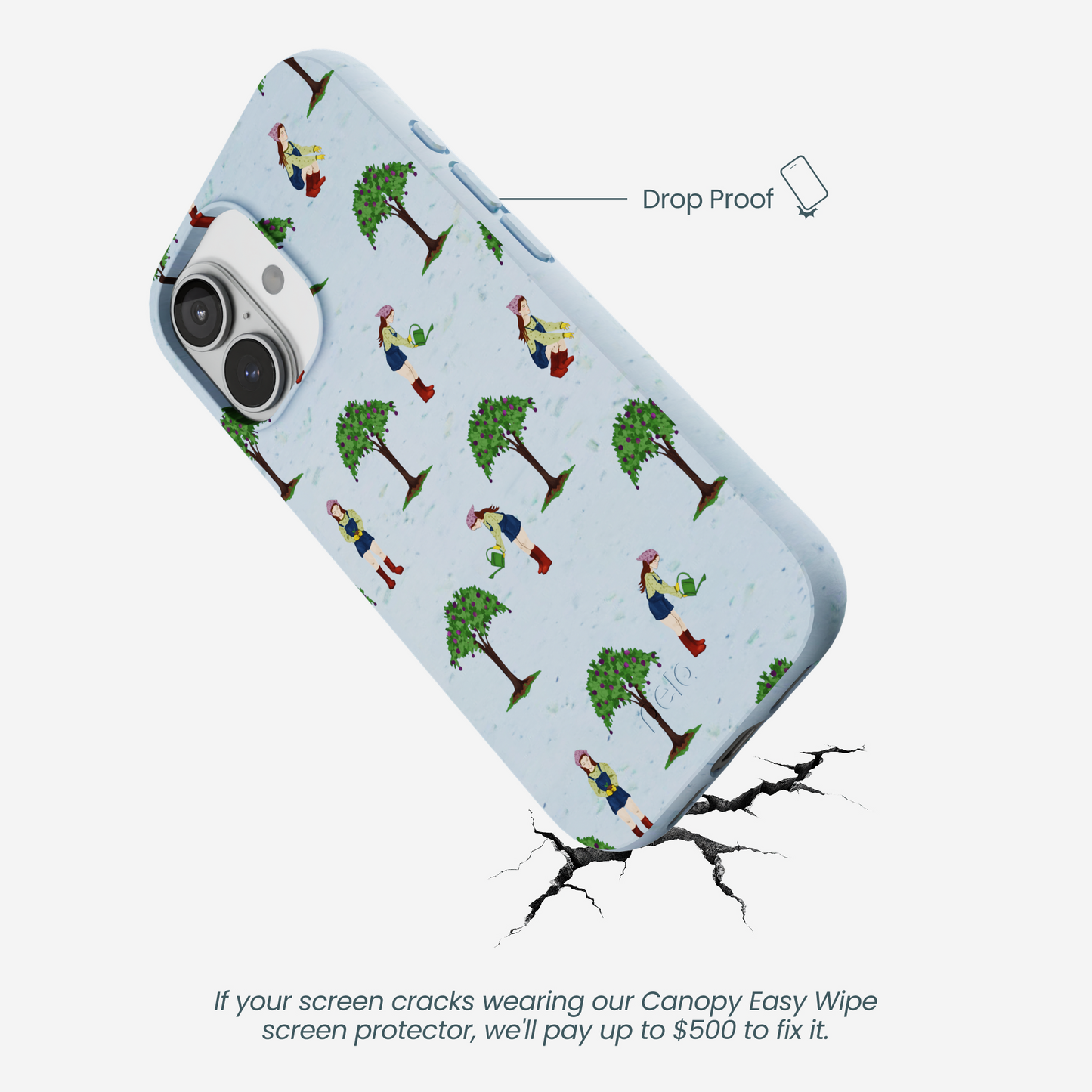 Powder Blue Gardening Girl iPhone 17 Case