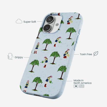 Powder Blue Gardening Girl iPhone 17 Case