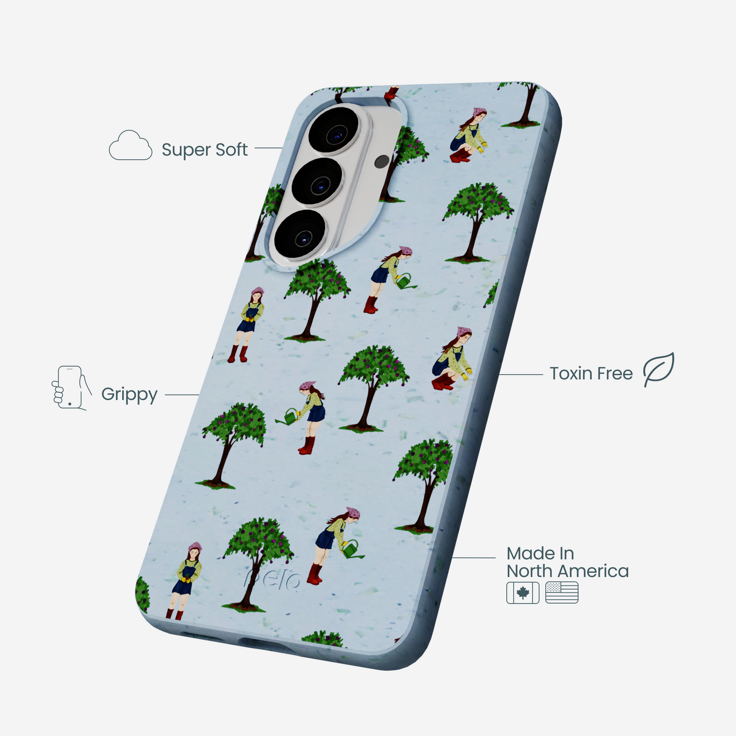 Powder Blue Gardening Girl Samsung Galaxy S26 Case