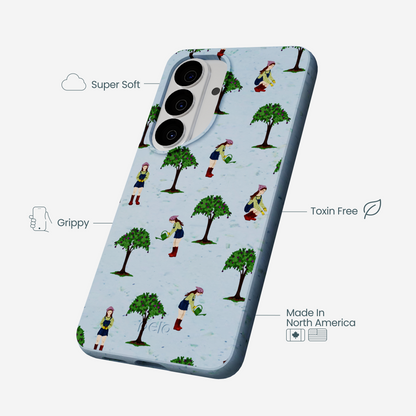 Powder Blue Gardening Girl Samsung Galaxy S26 Case