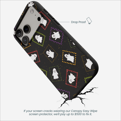 Black Ghost Stamps iPhone 17 Pro Max Case