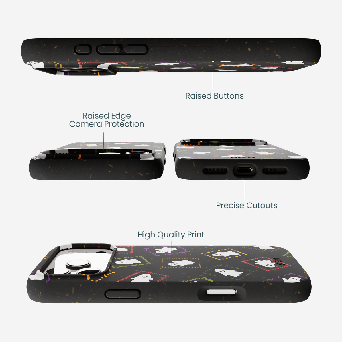 Black Ghost Stamps iPhone 17 Pro Max Case
