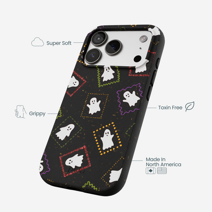 Black Ghost Stamps iPhone 17 Pro Case