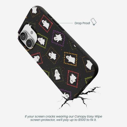 Black Ghost Stamps iPhone 17 Case