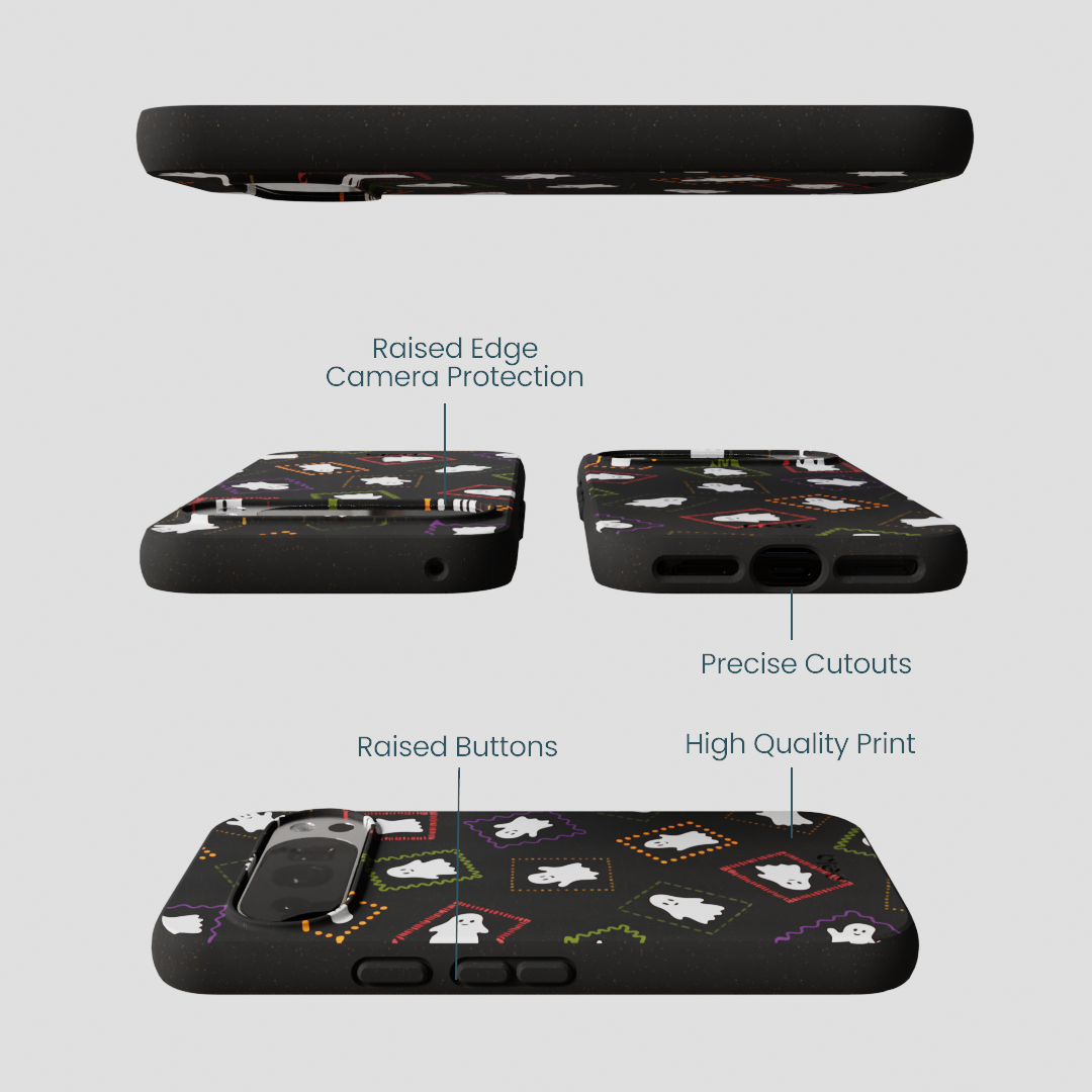 Black Ghost Stamps Google Pixel 10/10 Pro Case
