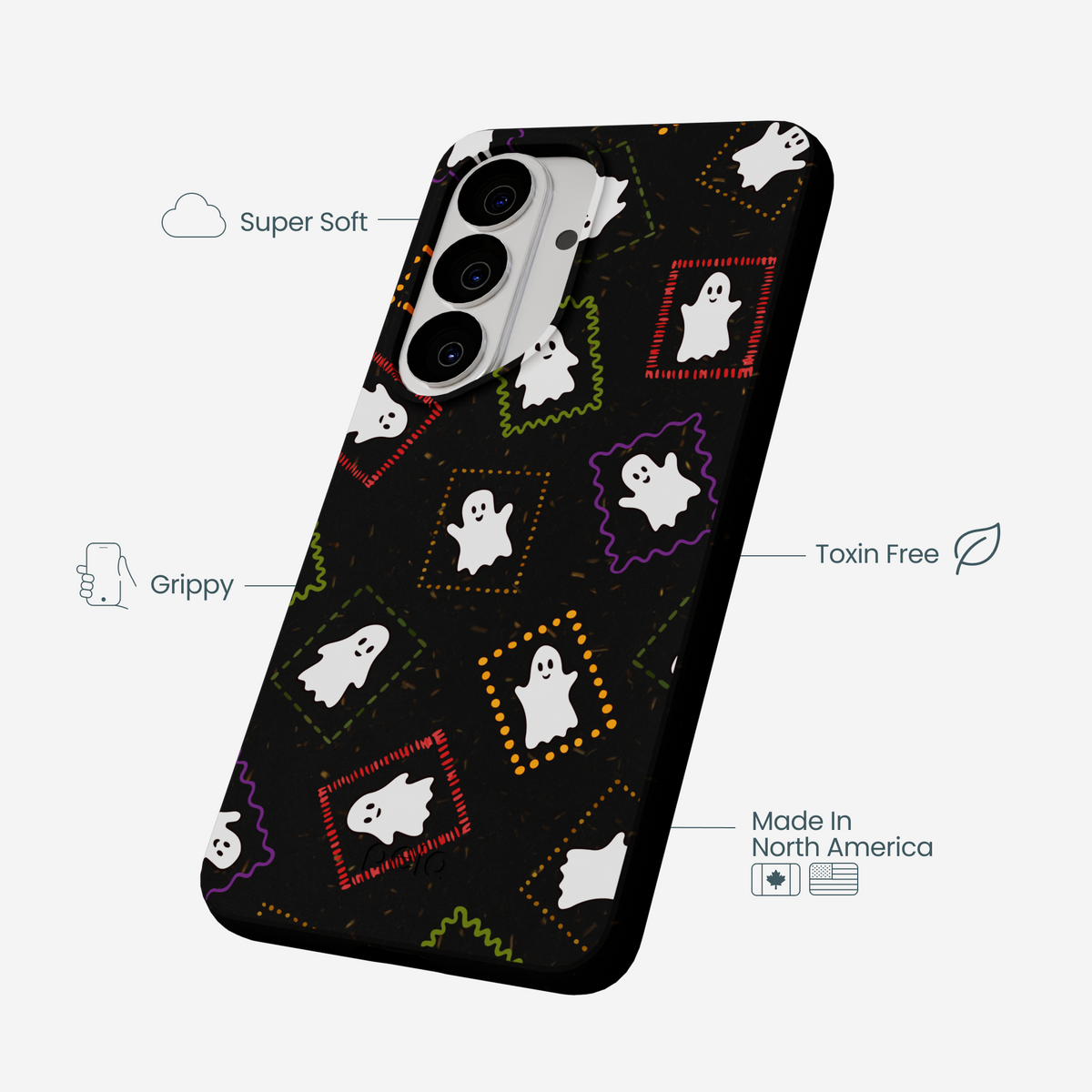 Black Ghost Stamps Samsung Galaxy S26 Case