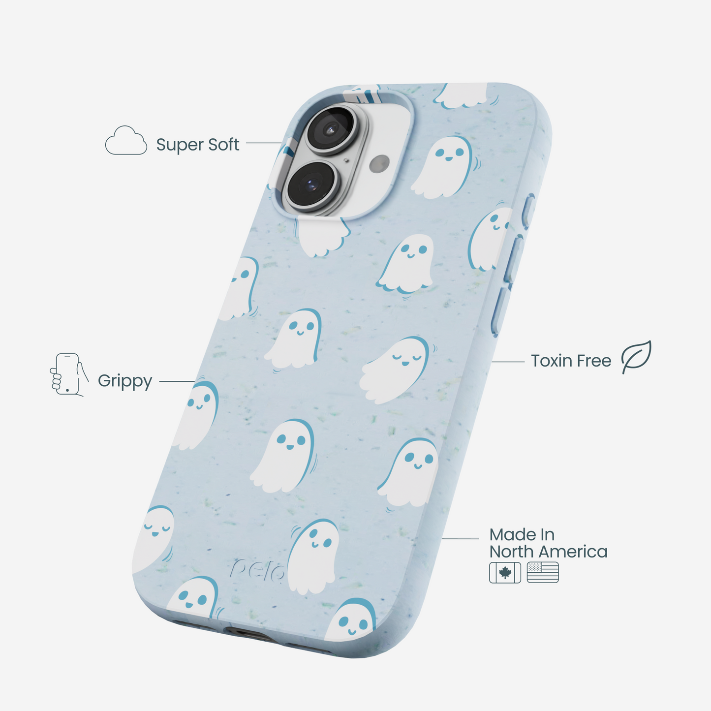 Powder Blue Ghostly iPhone 17 Case