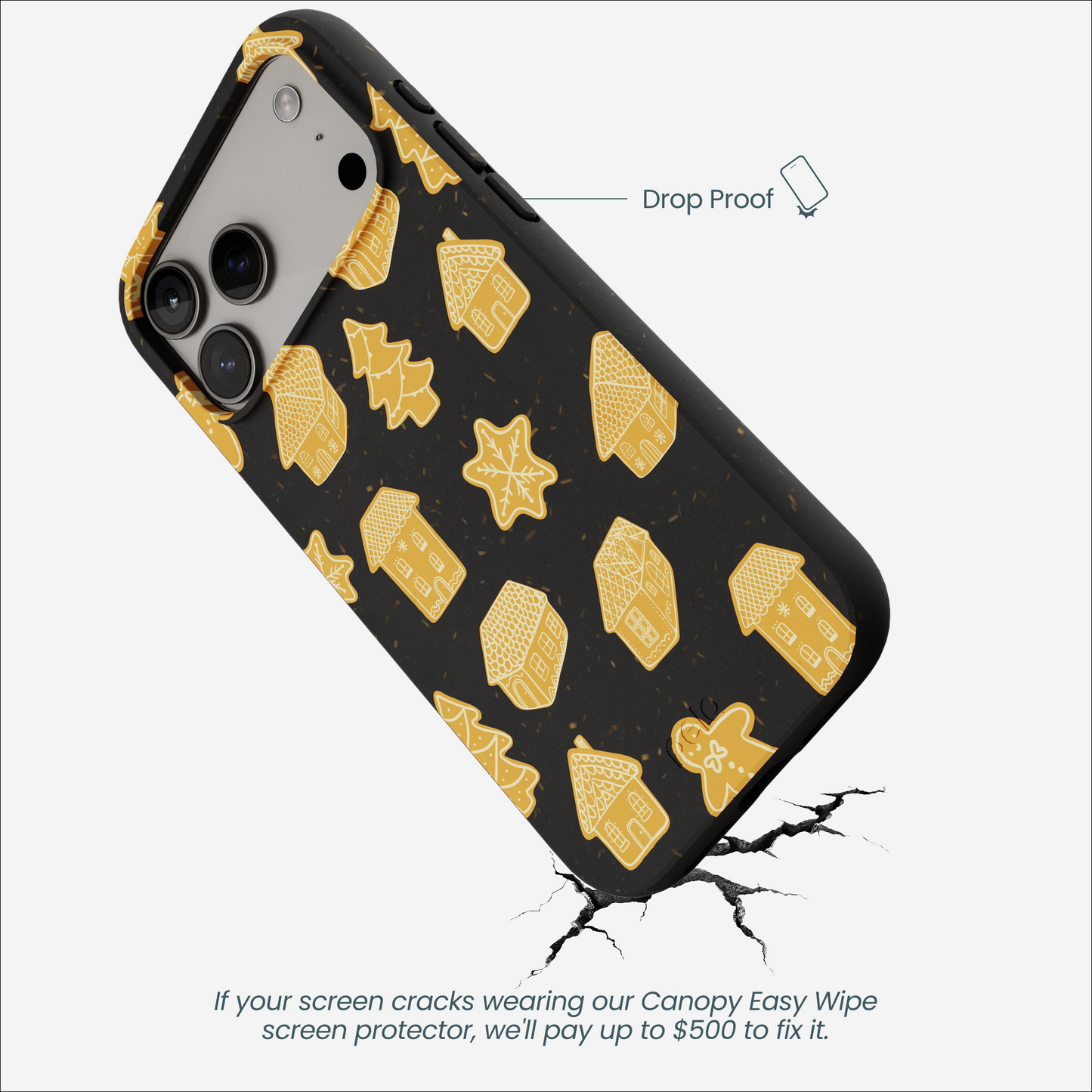 Black Gingerbread Dreams iPhone 17 Pro Max Case