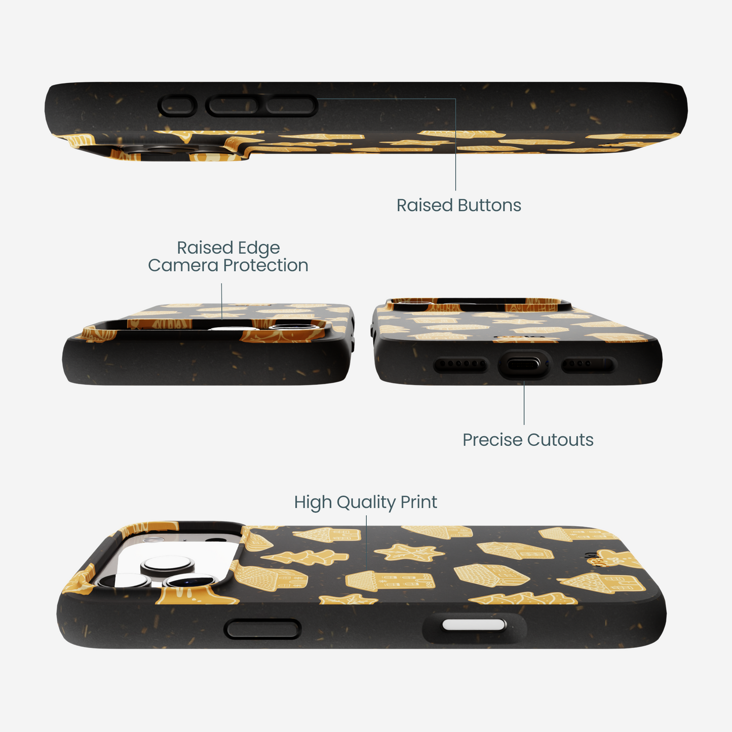 Black Gingerbread Dreams iPhone 17 Pro Max Case