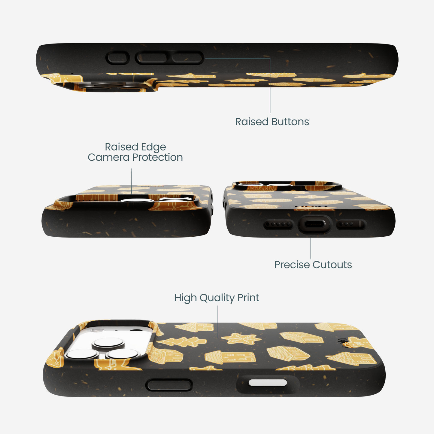 Black Gingerbread Dreams iPhone 17 Pro Case