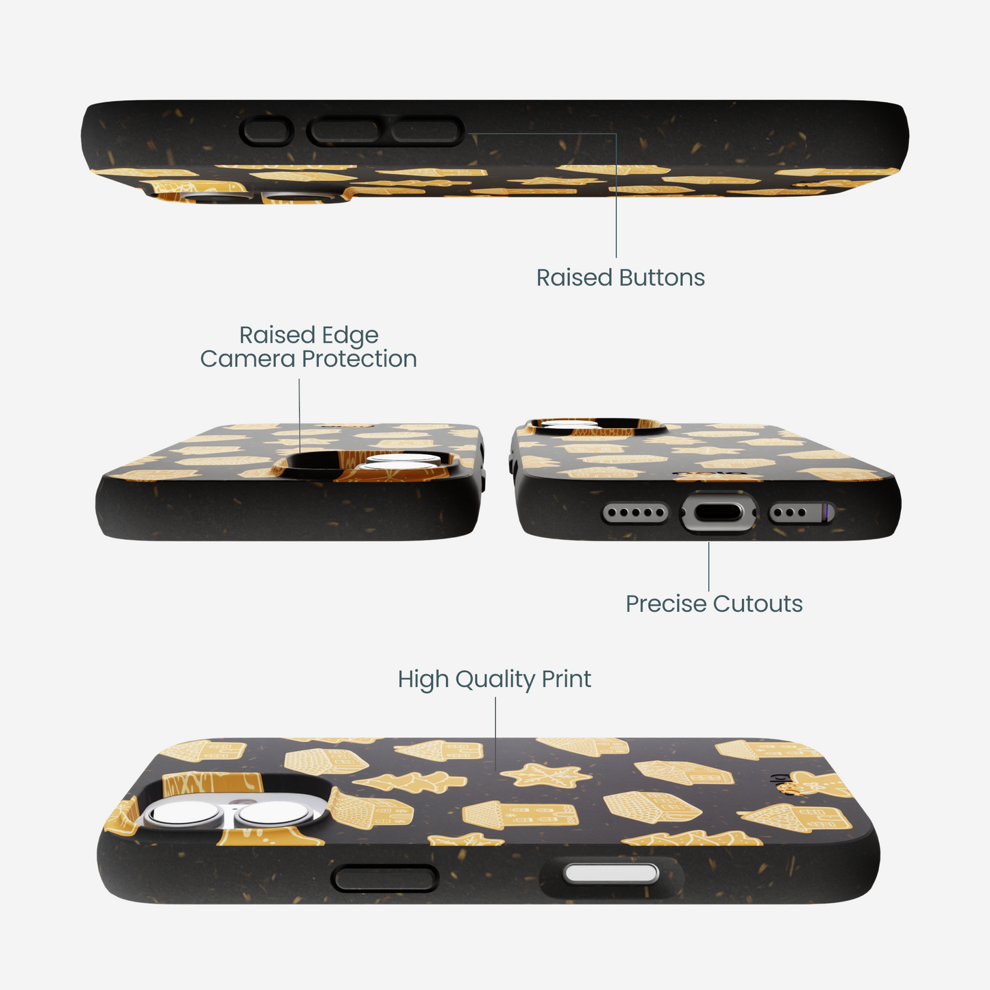 Black Gingerbread Dreams iPhone 17 Case