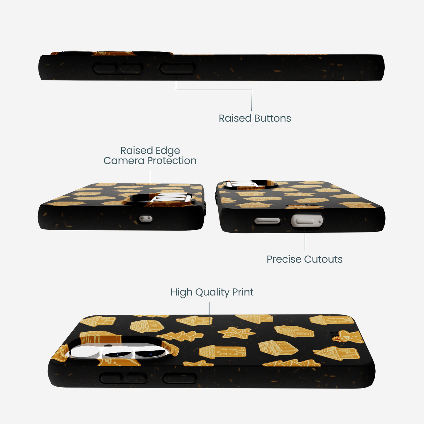 Black Gingerbread Dreams Samsung Galaxy S26 Case