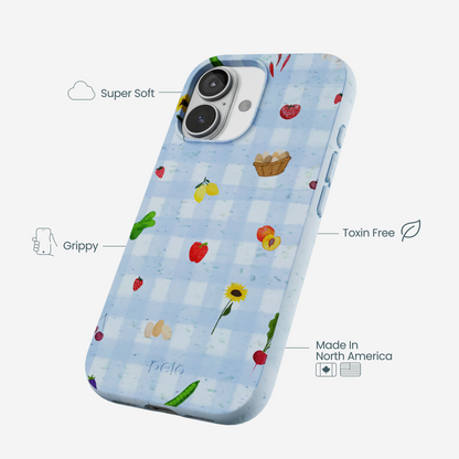 Powder Blue Gingham Farmhouse iPhone 17 Case