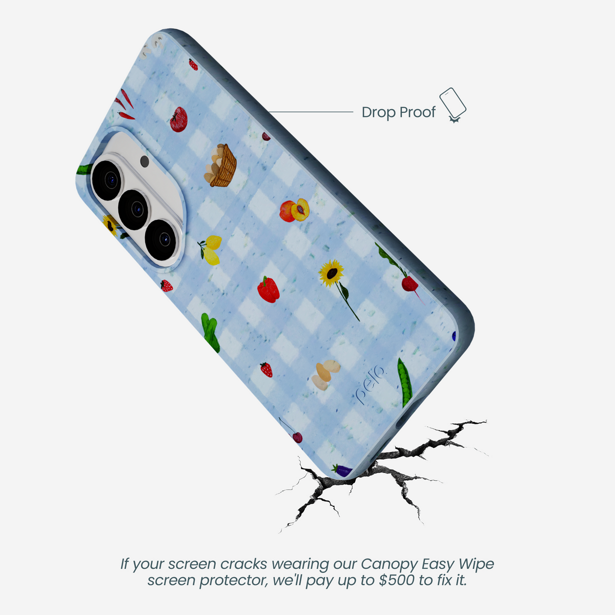 Powder Blue Gingham Farmhouse Samsung Galaxy S26 Case