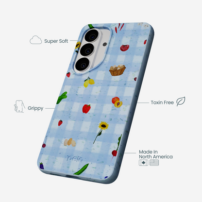 Powder Blue Gingham Farmhouse Samsung Galaxy S26 Case