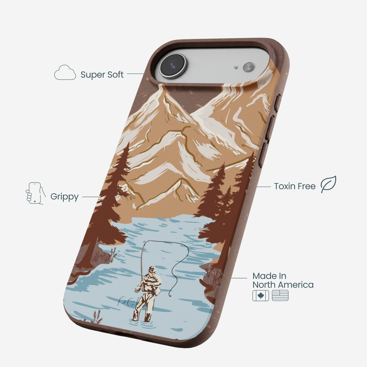 Chocolate Brown Gone Fishing iPhone Air Case