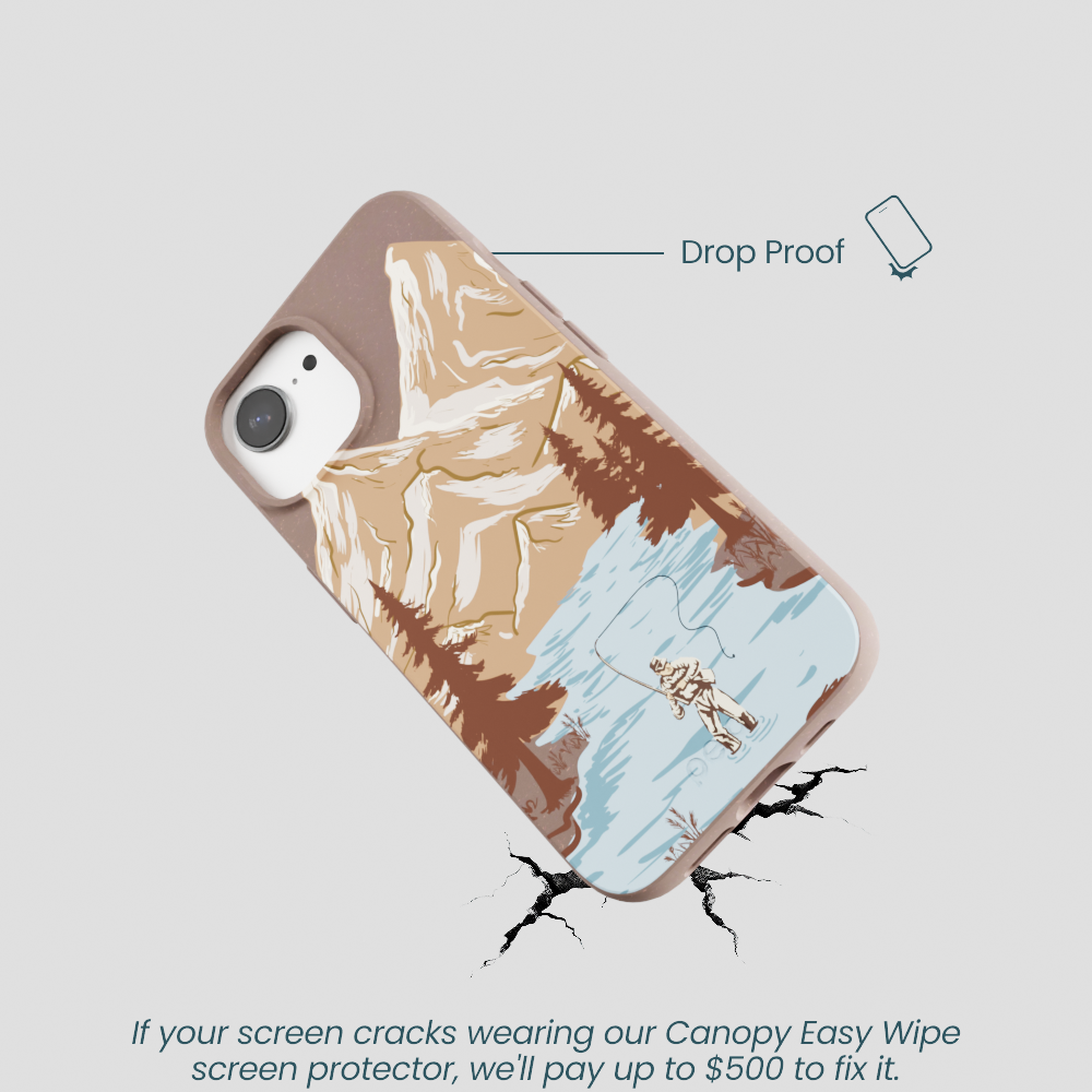 Chocolate Brown Gone Fishing iPhone 16e/17e Case