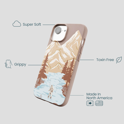 Chocolate Brown Gone Fishing iPhone 16e/17e Case