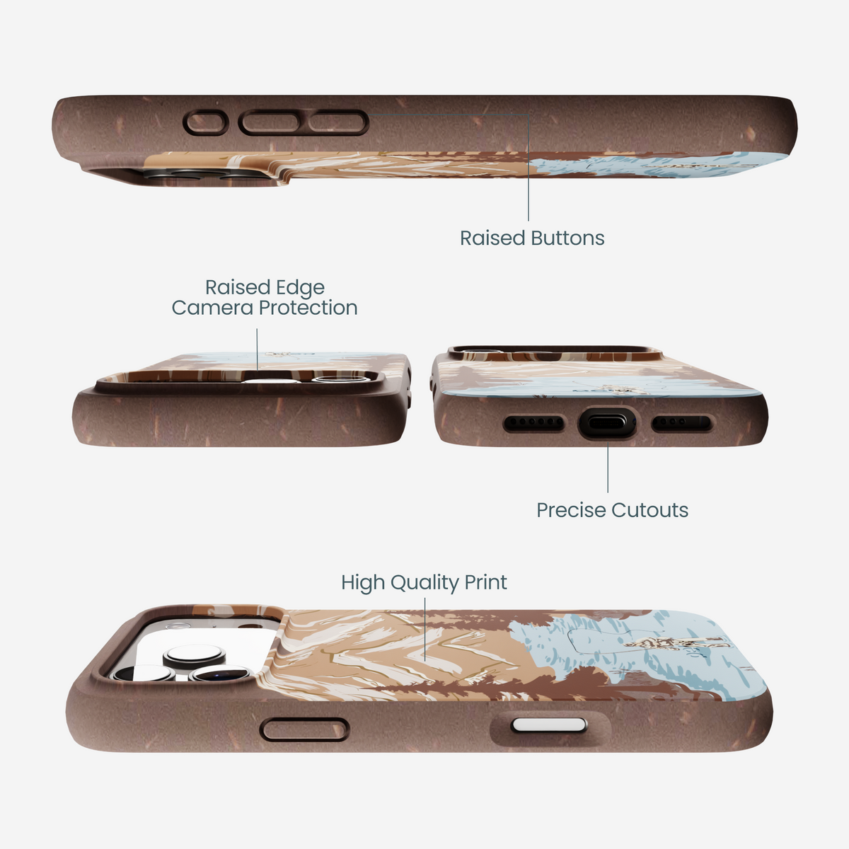 Chocolate Brown Gone Fishing iPhone 17 Pro Max Case