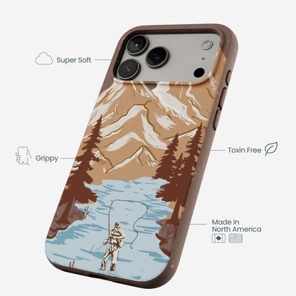 Chocolate Brown Gone Fishing iPhone 17 Pro Max Case