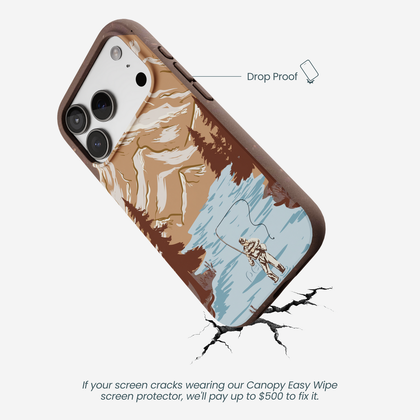 Chocolate Brown Gone Fishing iPhone 17 Pro Case