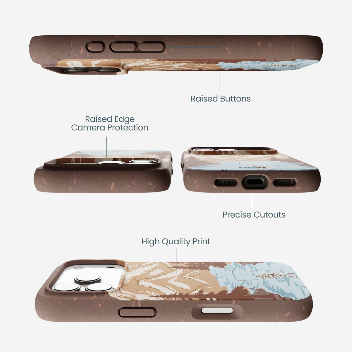 Chocolate Brown Gone Fishing iPhone 17 Pro Case