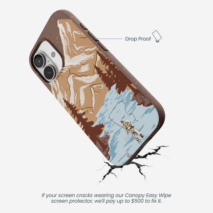 Chocolate Brown Gone Fishing iPhone 17 Case