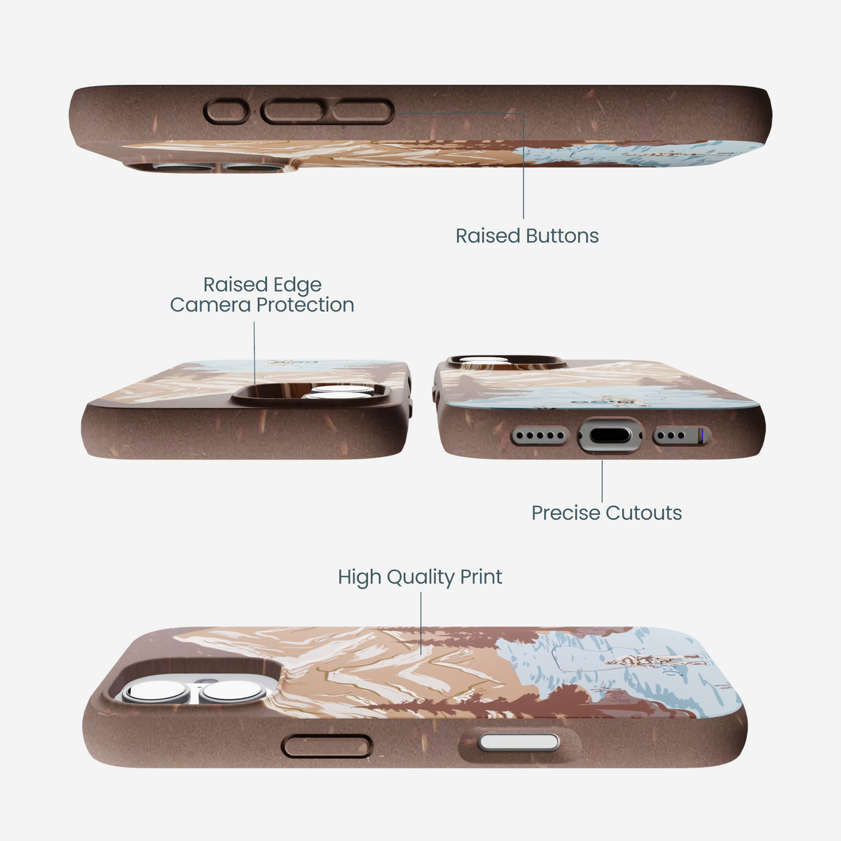 Chocolate Brown Gone Fishing iPhone 17 Case