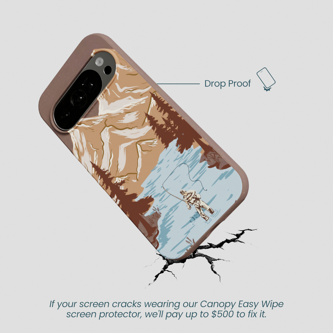 Chocolate Brown Gone Fishing Google Pixel 10/10 Pro Case