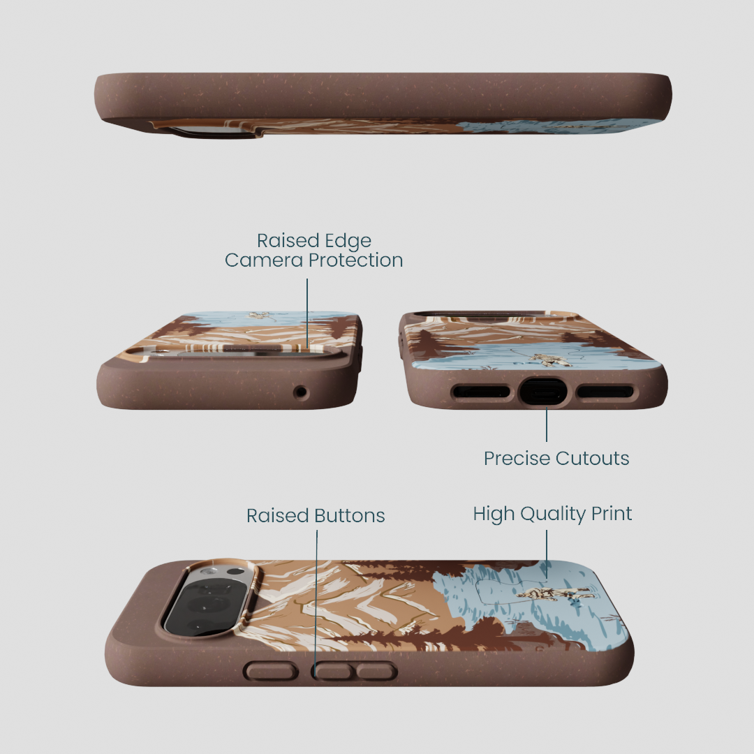 Chocolate Brown Gone Fishing Google Pixel 10/10 Pro Case