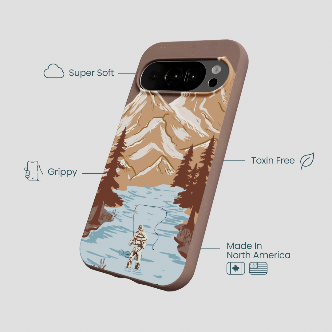 Chocolate Brown Gone Fishing Google Pixel 10/10 Pro Case
