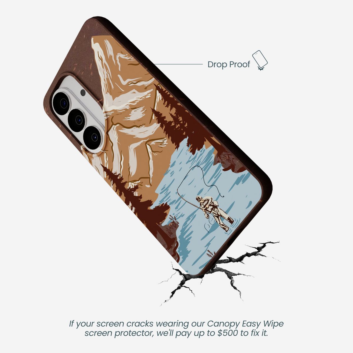Chocolate Brown Gone Fishing Samsung Galaxy S26 Case