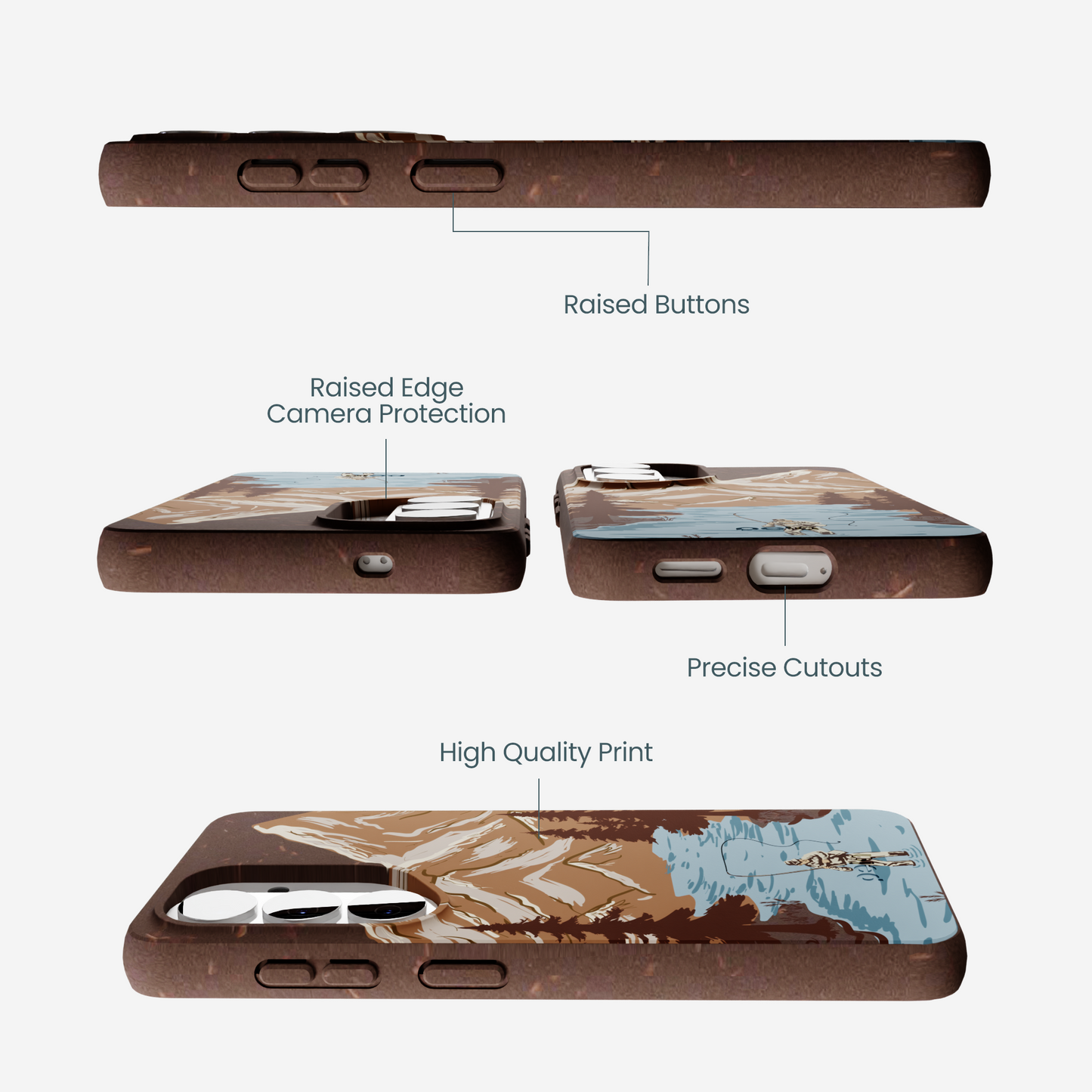 Chocolate Brown Gone Fishing Samsung Galaxy S26 Case
