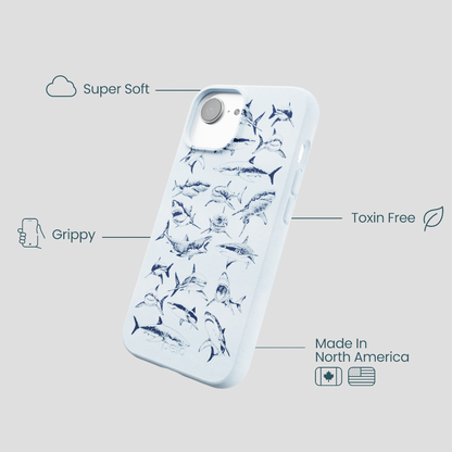 Powder Blue Great White iPhone 16e/17e Case