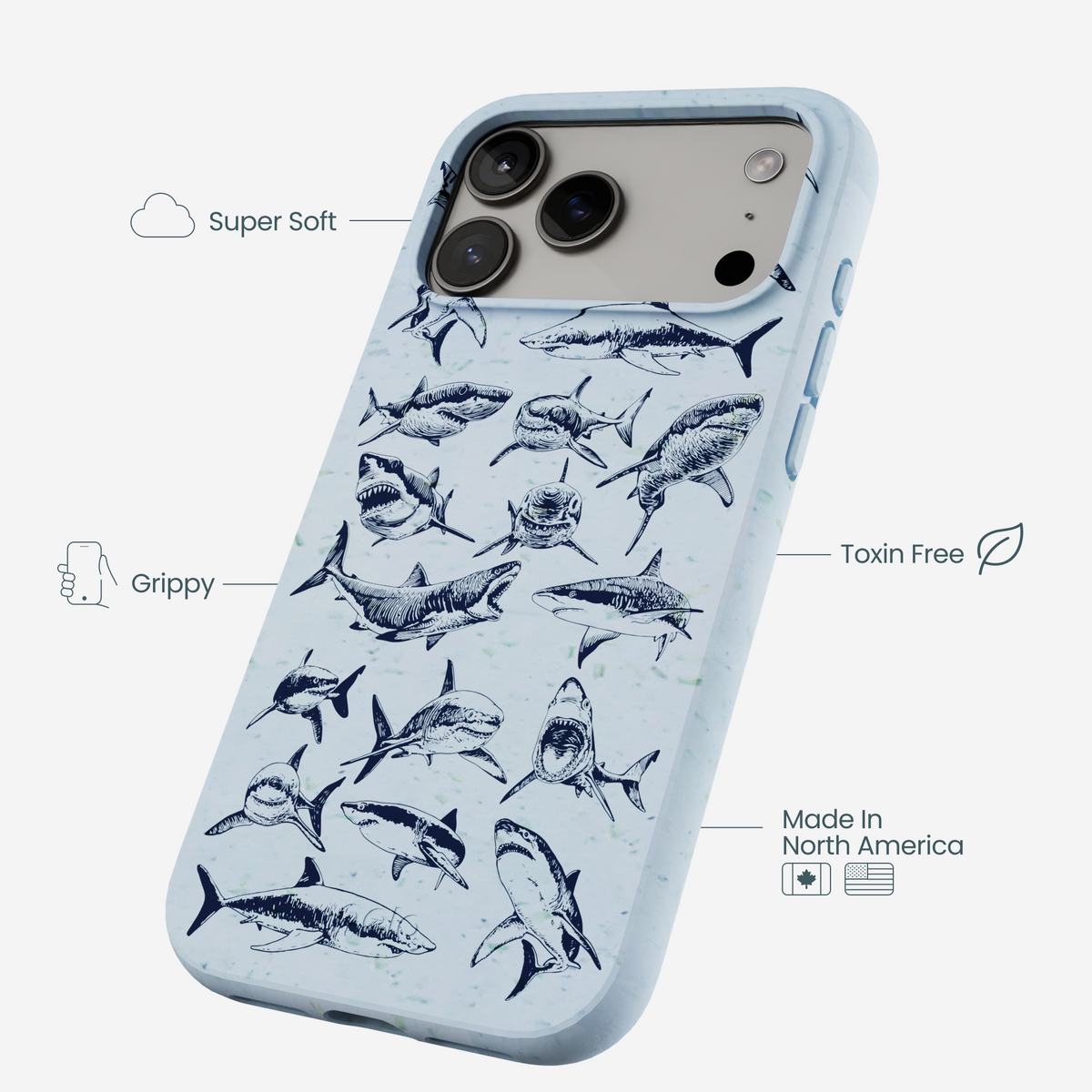 Powder Blue Great White iPhone 17 Pro Max Case