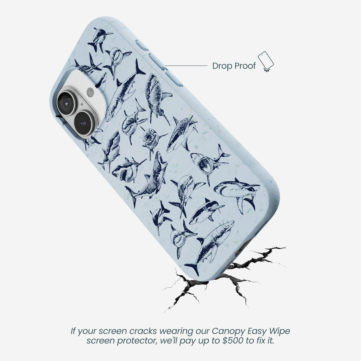 Powder Blue Great White iPhone 17 Case