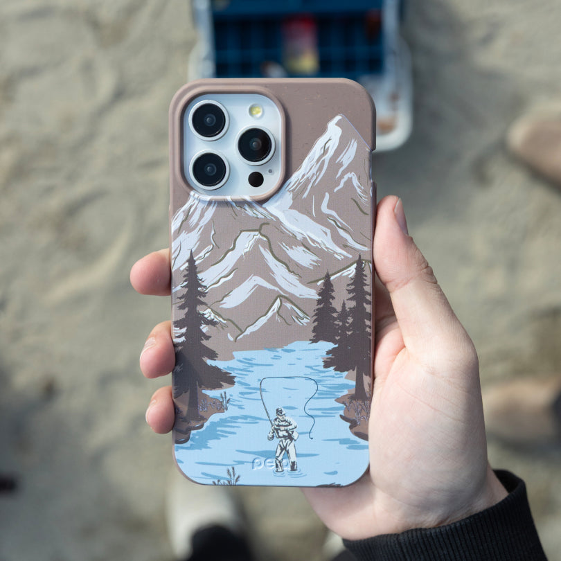 Chocolate Brown Gone Fishing Samsung Galaxy S26 Case