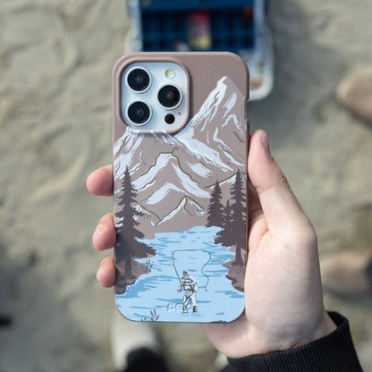 Chocolate Brown Gone Fishing Samsung Galaxy S26 Case