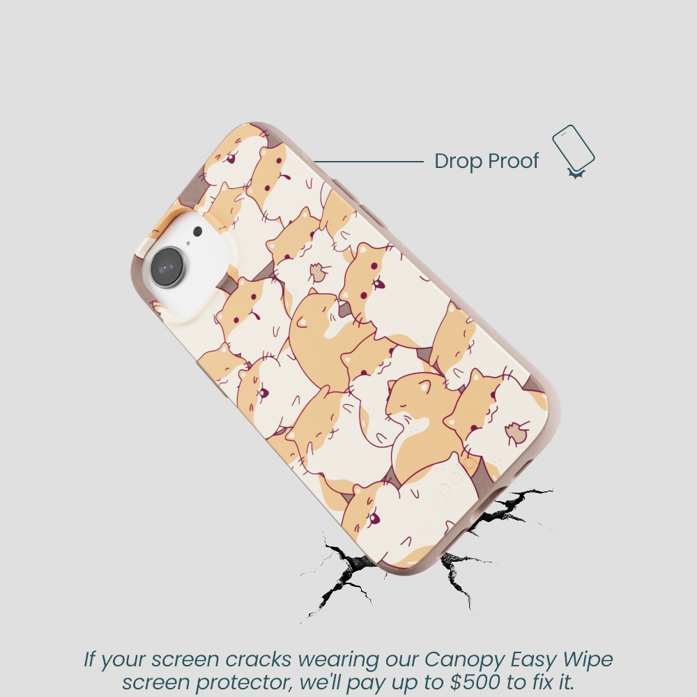 Chocolate Brown Happy Hamsters iPhone 16e/17e Case