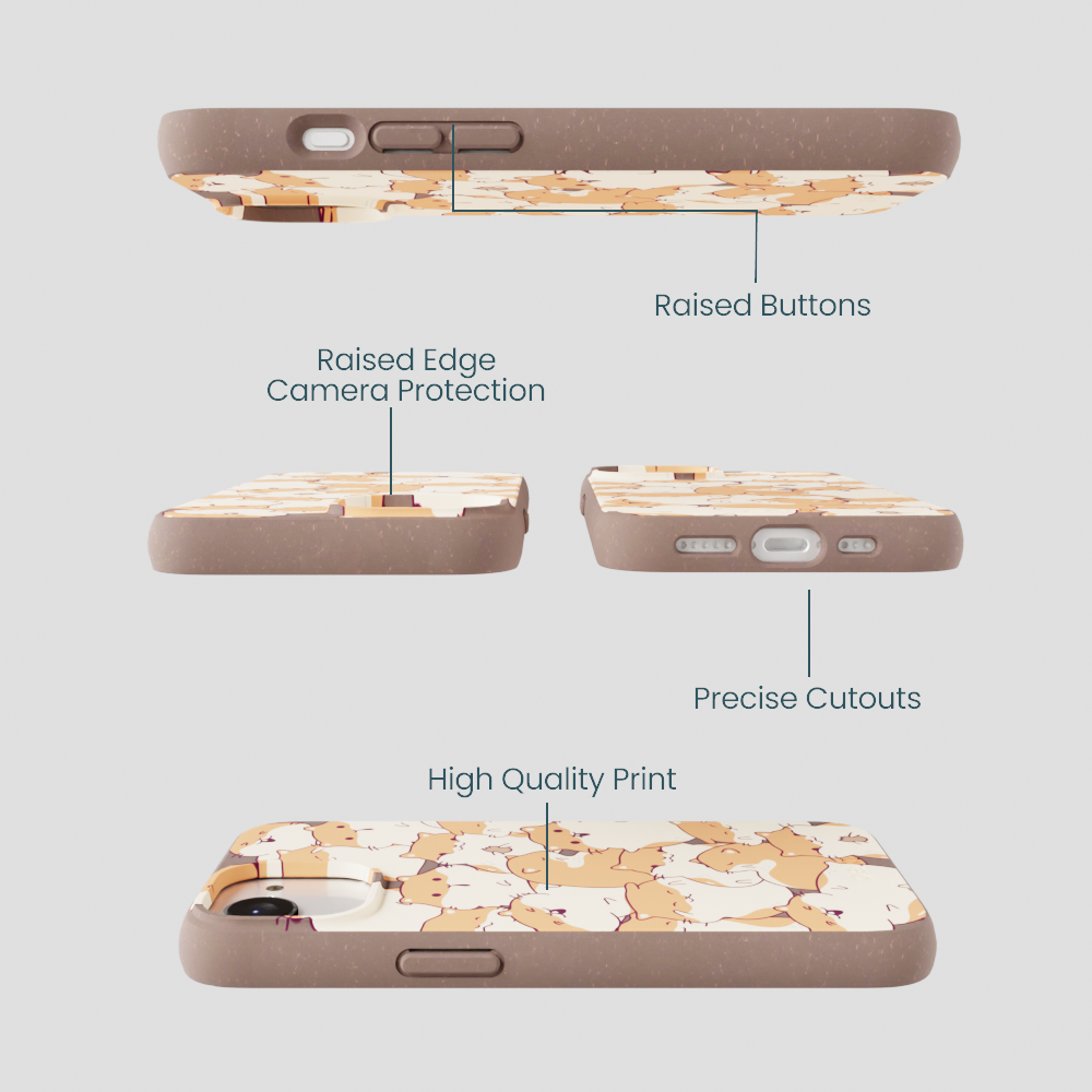 Chocolate Brown Happy Hamsters iPhone 16e/17e Case