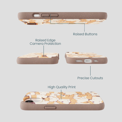 Chocolate Brown Happy Hamsters iPhone 16e/17e Case