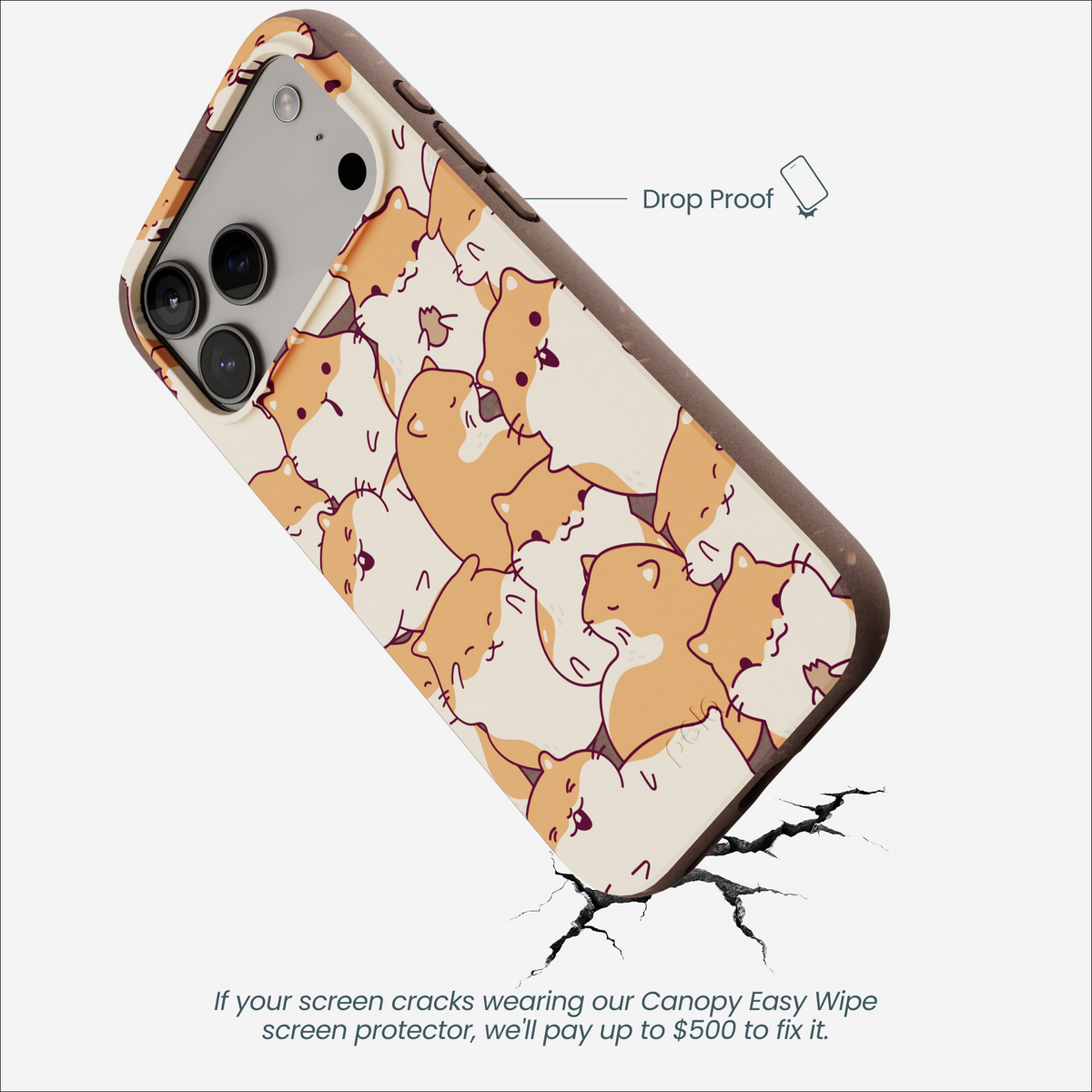 Chocolate Brown Happy Hamsters iPhone 17 Pro Max Case