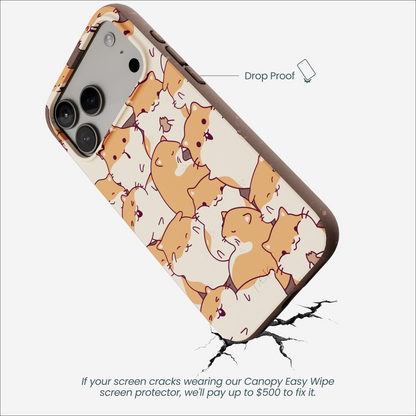 Chocolate Brown Happy Hamsters iPhone 17 Pro Max Case