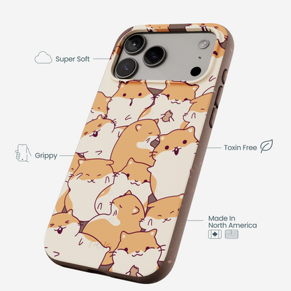 Chocolate Brown Happy Hamsters iPhone 17 Pro Max Case
