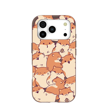 Chocolate Brown Happy Hamsters iPhone 17 Pro Case