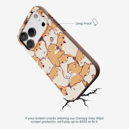 Chocolate Brown Happy Hamsters iPhone 17 Pro Case