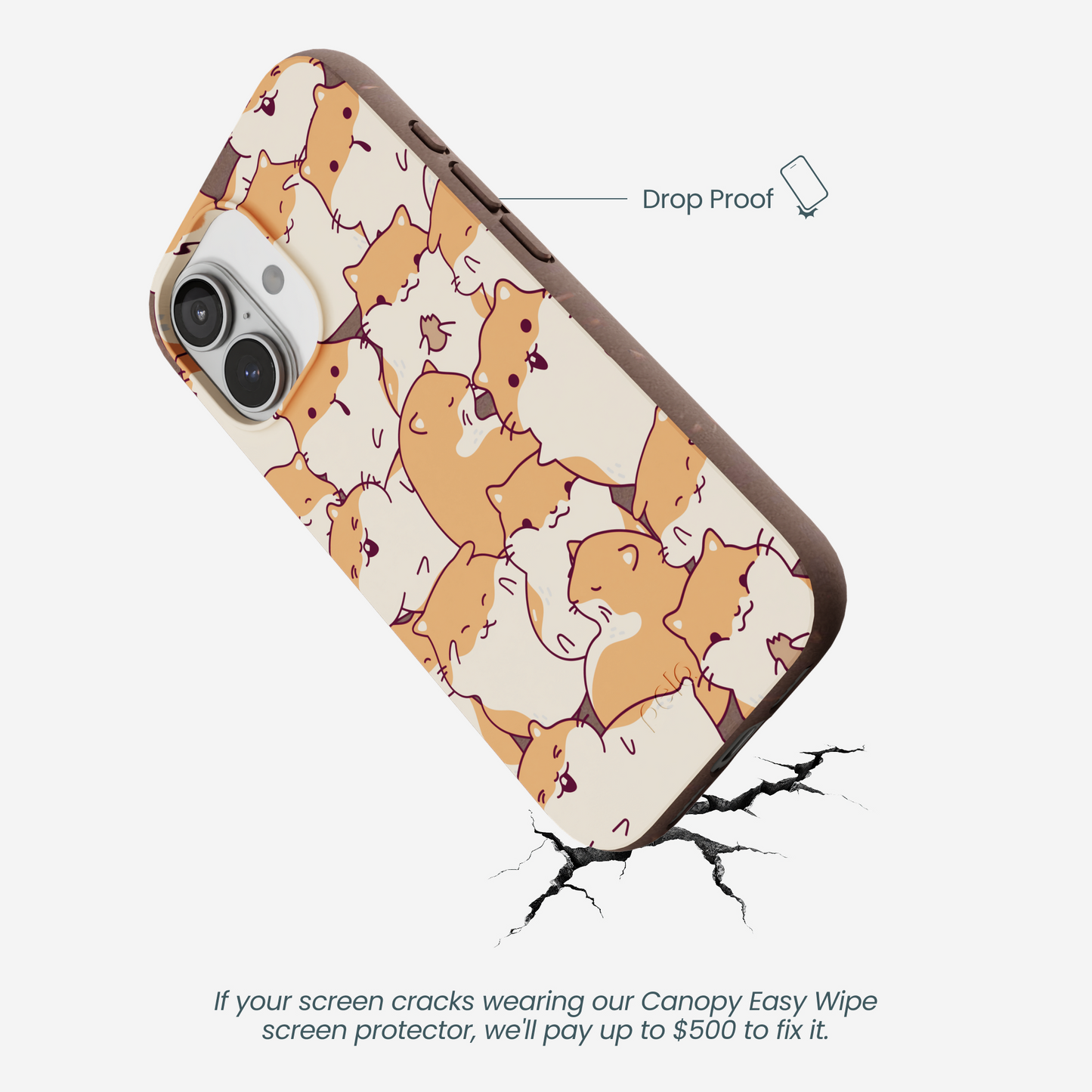 Chocolate Brown Happy Hamsters iPhone 17 Case
