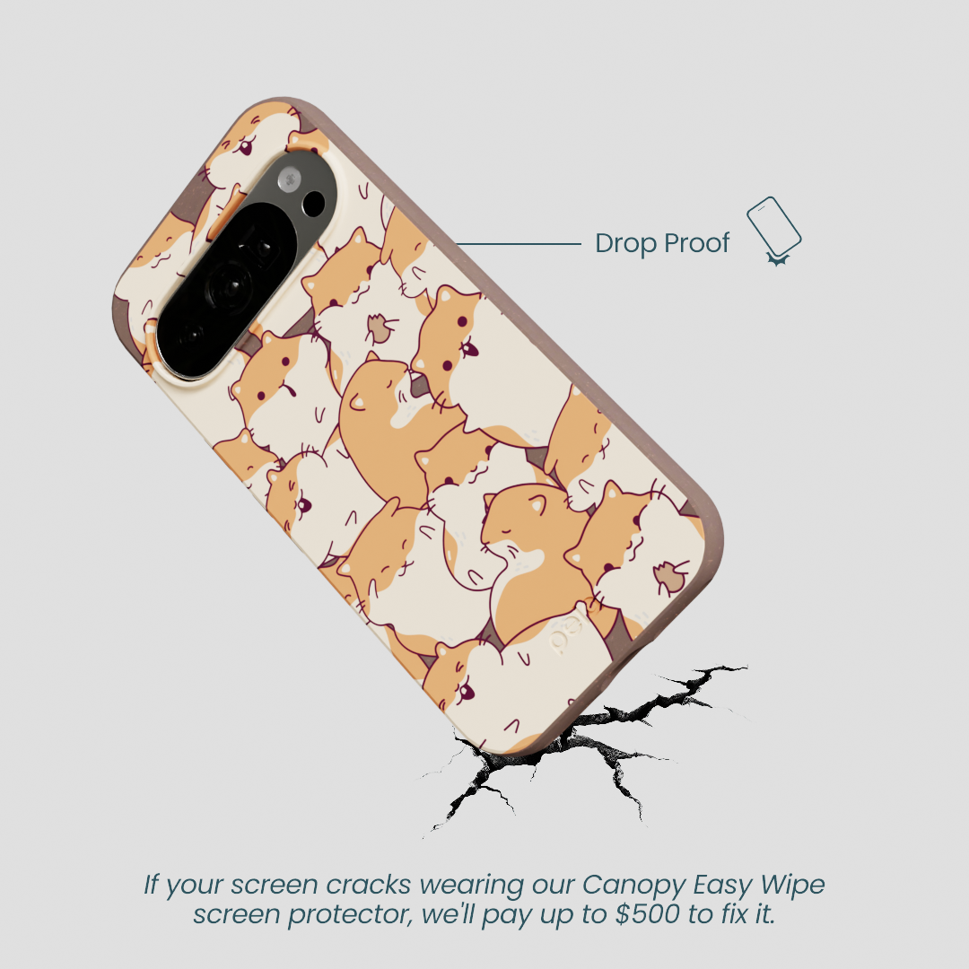 Chocolate Brown Happy Hamsters Google Pixel 10/10 Pro Case